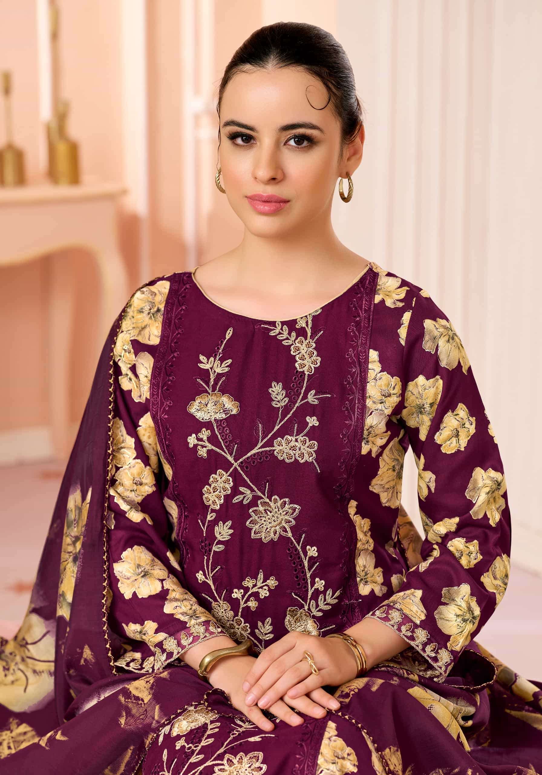 Viscose Rayon Foil Print Salwar Suit